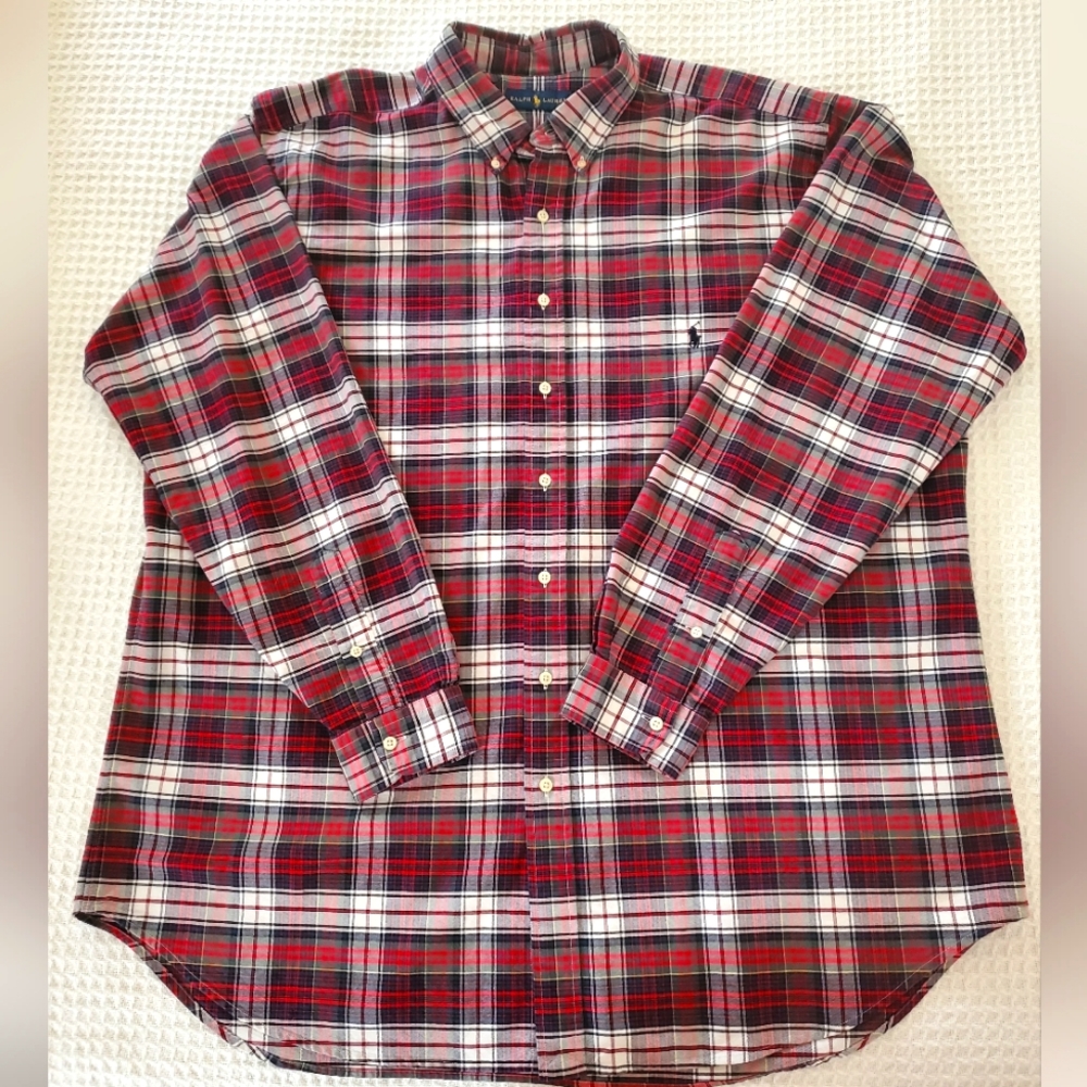 NWOT Ralph Lauren Polo Big & Tall 2XLT Blue/Red Plaid